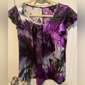 Junior BCX Purple Silver Pull Over Blouse Sz M